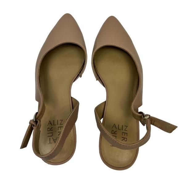 Naturalizer Banks Slingback Slip On Low Heels Sz 7.5 D'Orsay Pointed Toe - Picture 3 of 9